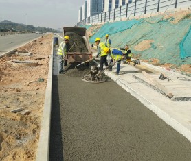【透水混凝土】廣州知識城市政道路施工進行中！